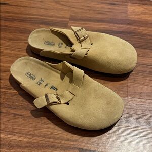 Birkenstock Tan Suede Mules